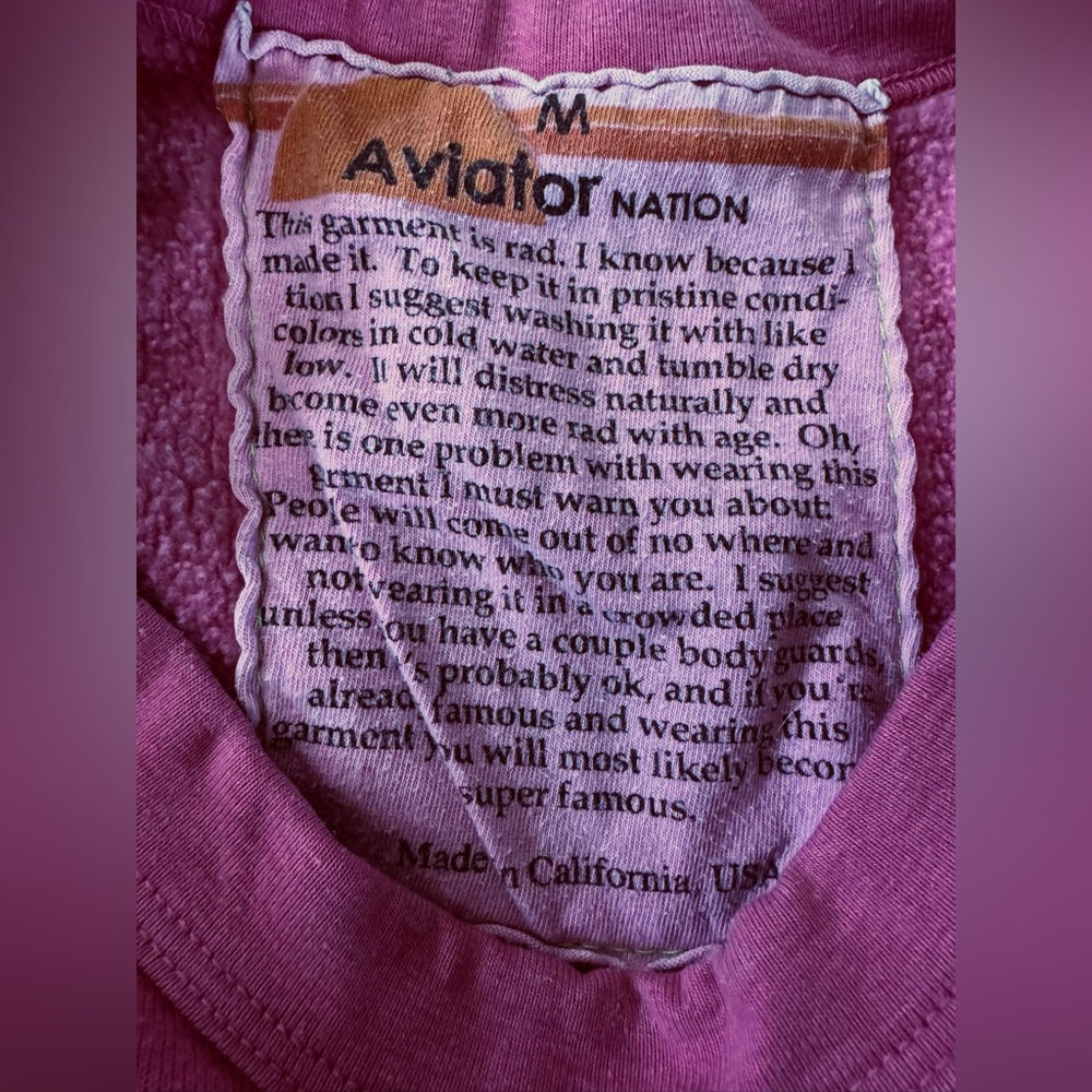 Aviator Nation Bolt Neon 5 Stripe Crew Neck Sweatshirt - Picture 6 of 7